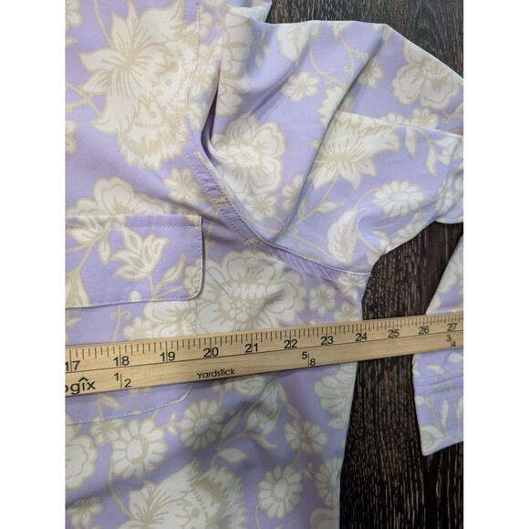 Denim & Company Floral Button Up Blouse Large - Picture 6 of 7